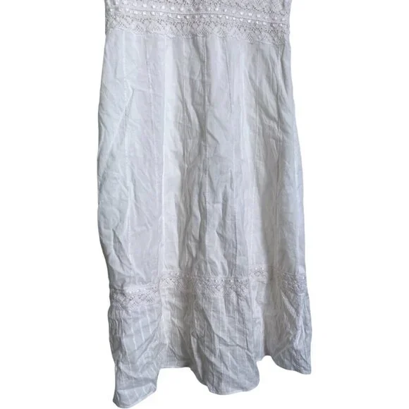 BCBGMAXAZRIA White Cotton Eyelet Lace Dress Size 6 - Picture 4 of 5